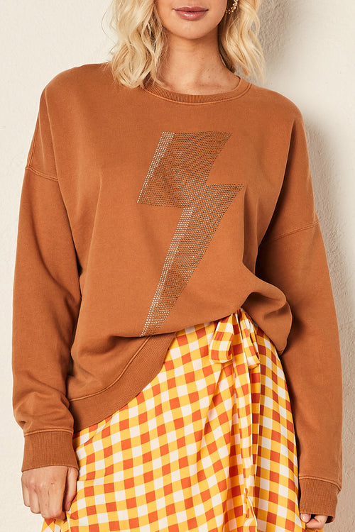 The Slouchy Camel Sweat with Lightning Bolt WW Sweatshirt The Others   