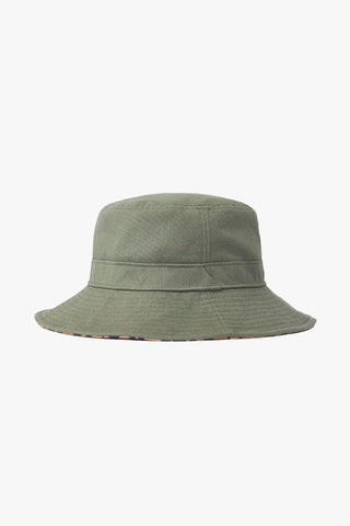 Petra Reversible Military Olive Leopard Bucket Hat ACC Hats Brixton   