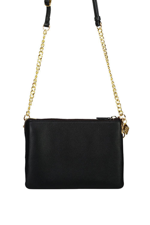 Tilly's Big Sis Black Multi Pocket Chain Strap Leather Large Clutch ACC Bags - All, incl Phone Bags Saben   