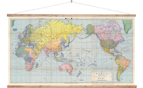 World Map Wall Chart X Large 1200mm Wide HW Art - Wall Decor, Clock, Wall Mirror 100% NZ   