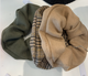 Khaki Suede Scrunchie