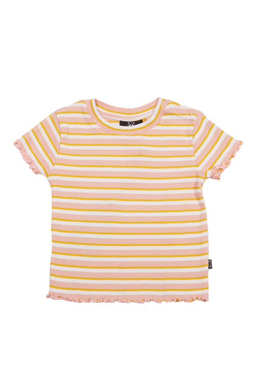 Kids Canyon SS Orange White Stripe Rib Tee WW Kids Animal Crackers   