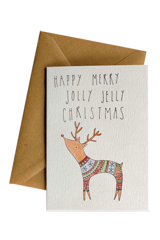 Jolly Jelly Reindeer Greeting Card HW Christmas Little Difference   