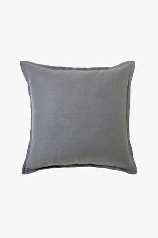 Belgian Washed Linen Charcoal Euro Pillowcase HW Linen - Teatowel, Table, Bedding, Towel George Street Linen   