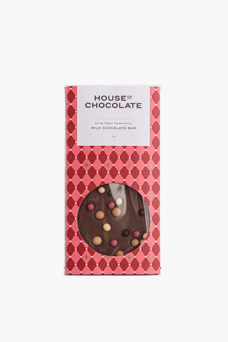 Christmas Crisp Pearl Celebration Milk Chocolate Bar HW Christmas House of Chocolate   