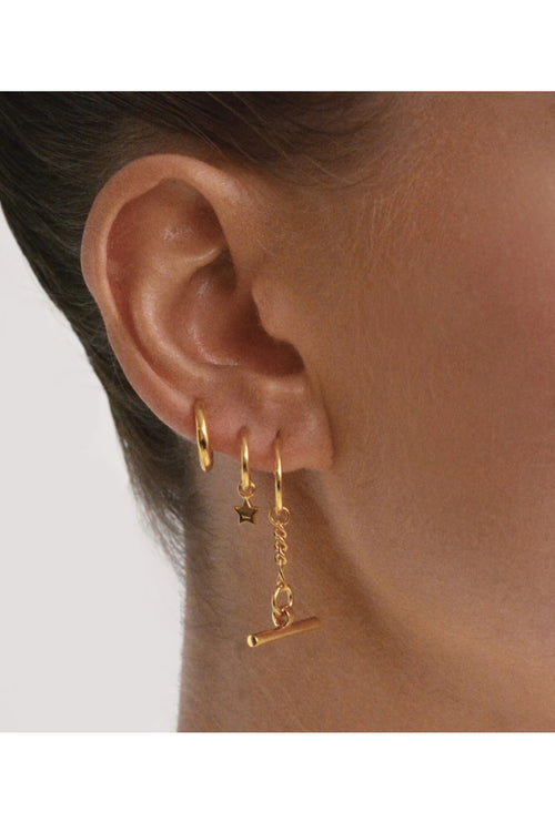 Classic Huggie Earrings Sterling Silver 14K Gold Plated ACC Jewellery Linda Tahija   
