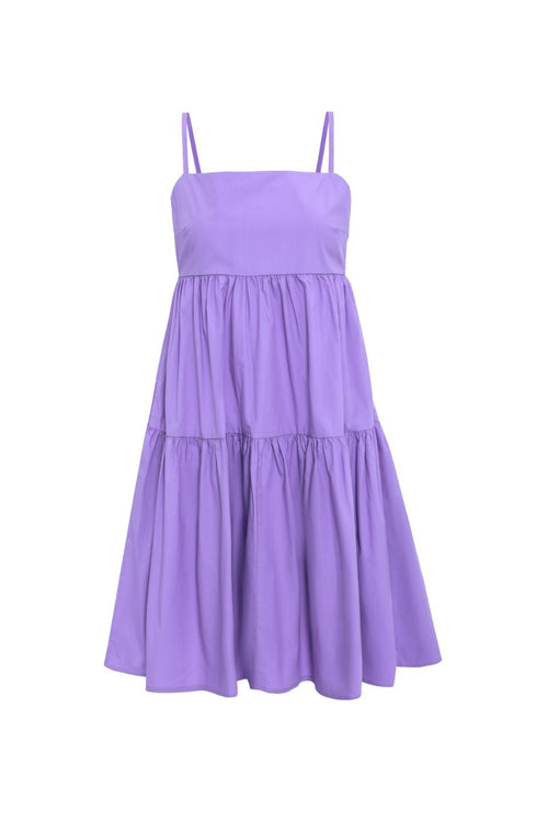 Cosmos Lilac Poplin Tiered Tie Back Strappy Mini Dress WW Dress Among the Brave   