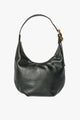 Small Croissant Black Gold Buckle Recycled PU Shoulder Bag