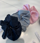 Navy Satin Scrunchie