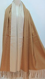 Soft Duo Toned Camel Scarf with Tassels ACC Scarves Frontier   