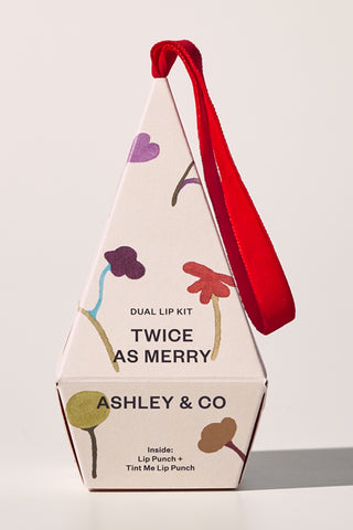 Twice as Merry Lip Duo Hanging Gift Box HW Beauty - Skincare, Bodycare, Hair, Nail, Makeup Ashley+Co   