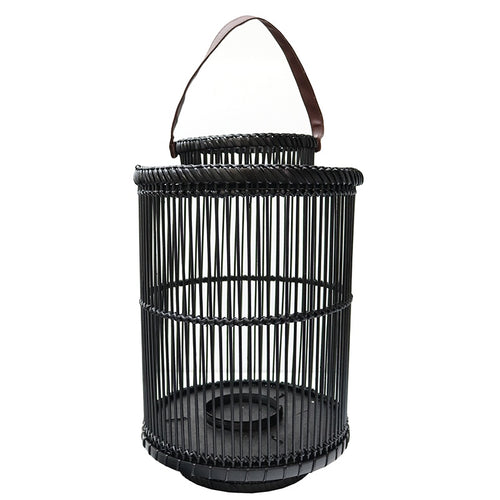 Bodrum Black Lantern 40cm HW Lighting - Lamp, Candleholder, Lantern, Shade Le Forge   