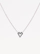Sparkles Heart Necklace Sterling Silver Clear Zirconia