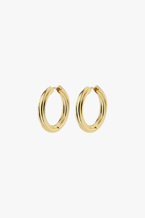 Edea Hoops Recycled Gold Plated Earrings ACC Jewellery Pilgrim   