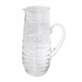 Clear Water Jug in Ribbed Glass HW Drinkware - Tumbler, Wine Glass, Carafe, Jug CC Interiors   