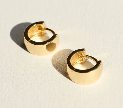 Gold Solid Sleeper Earrings ACC Jewellery Brie Leon   