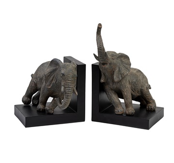 Elephant Trunk Up Grey Bookend HW Decor - Bookend, Hook, Urn, Vase, Sculpture Kerridge   