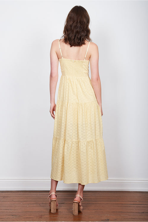 Lemondrop Knot Tierred Lemon Midi Dress WW Dress Wish   