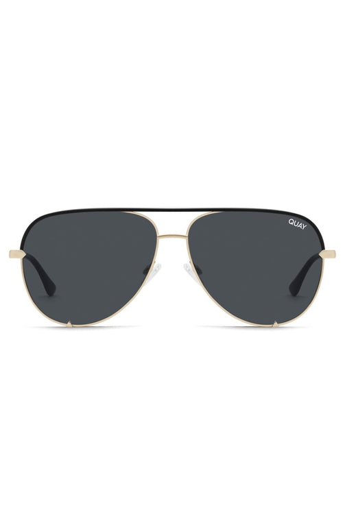 High Key Black Frame with Gold Smoke Lens Sunglasses ACC Glasses - Sunglasses Quay   