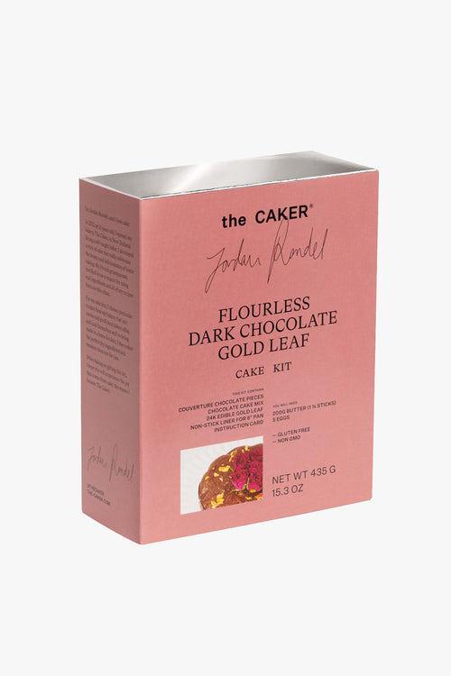 Flourless Dark Chocolate Cake Mix GF with Gold Leaf HW Food & Drink The Caker   