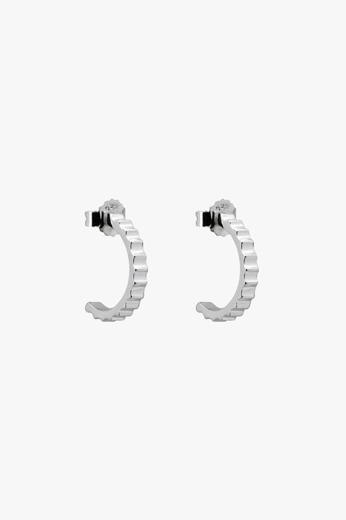 Ribbed Sterling Silver Hoop Earrings ACC Jewellery Murkani   