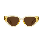 Fly Girl Oval Cateye Yellow Framed Sunglasses with Brown Lens ACC Glasses - Sunglasses Prive Revaux   