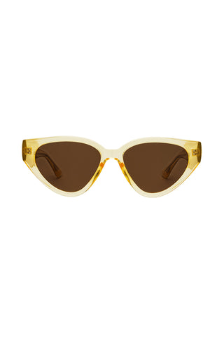 Fly Girl Oval Cateye Yellow Framed Sunglasses with Brown Lens ACC Glasses - Sunglasses Prive Revaux   