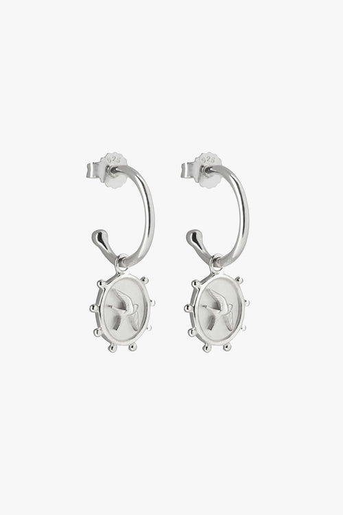 Swallow Sterling Silver Hoops Earrings ACC Jewellery Murkani   