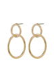 Garcelle Double Circle Gold Plated Stud Earrings with Crystals