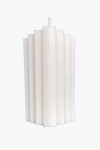 Gatsby White Candle Unscented H10cm X D4cm HW Fragrance - Candle, Diffuser, Room Spray, Oil Master + Jack   