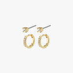 Mille Crystal Hoops and Earstuds 2 in 1 Set Gold ACC Jewellery Pilgrim   