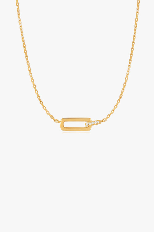 Glam Rock Gold Interlock Necklace ACC Jewellery Ania Haie   