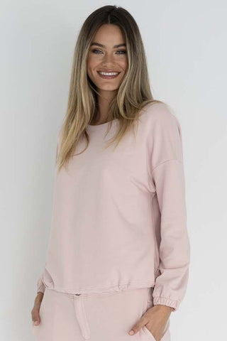 Gracie Drawstring Blush Super Soft Sweatshirt WW Sweatshirt Humidity Lifestyle   