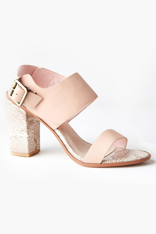 Havana Block Heel Peony Wide Straps ACC Shoes - Heels Walnut   