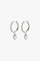 Sophia Preciosa Crystals and Heart Pendant Silver Sleeper EOL Earrings
