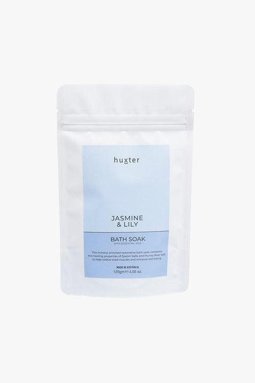 Bath Soak 120gm Pastel Blue Jasmine + Lily HW Beauty - Skincare, Bodycare, Hair, Nail, Makeup Huxter   