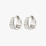 Jemma Silver Plated Textured Hoop Earrings ACC Jewellery Pilgrim   