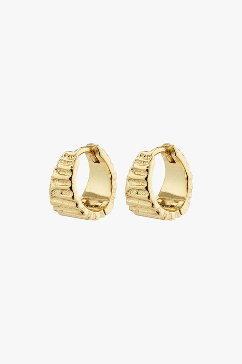 Jemma Gold Plated Textured Hoop Earrings ACC Jewellery Pilgrim   