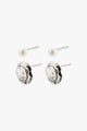 Jola Silver Plated Textured and Pearl EOL Earring Set