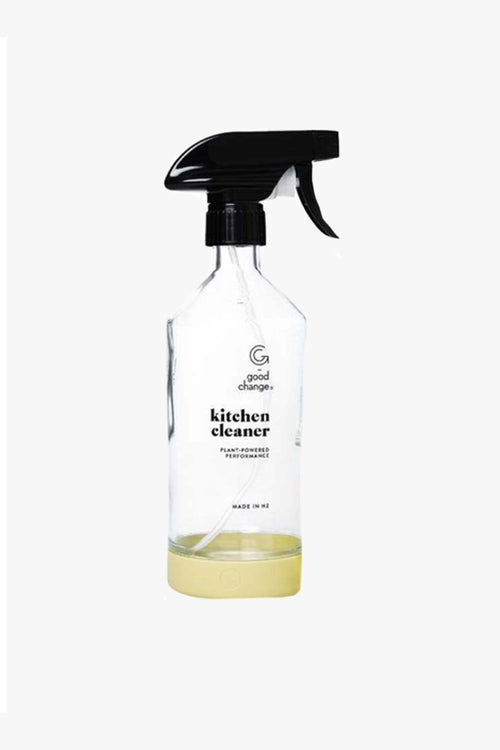 Kitchen Cleaner Buttermilk Reusable Glass Silicone Base Bottle HW Cleaners - Spray, Dish Liquid, Laundry, Brush Good Change   