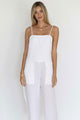 Love Strappy Cropped White Jumpsuit