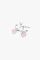 Love Anchor Heart Rose Quartz Semi Hoop Stud Earring