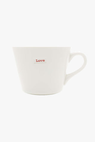 Love White Bucket Mug 350ml EOL HW Mugs Keith Brymer Jones   