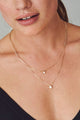 Lucia Pi Gold Double Necklace with Crystal