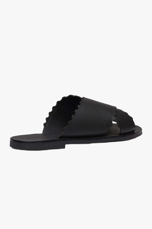 Lulu Black Wide Strap Slide ACC Shoes - Slides, Sandals Sol Sana   