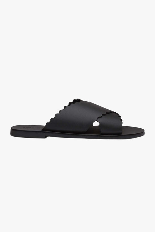 Lulu Black Wide Strap Slide ACC Shoes - Slides, Sandals Sol Sana   