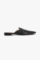 Magnolia Black Pointed Woven Leather Mule