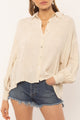 Maya Bay LS Woven Cream Blouse