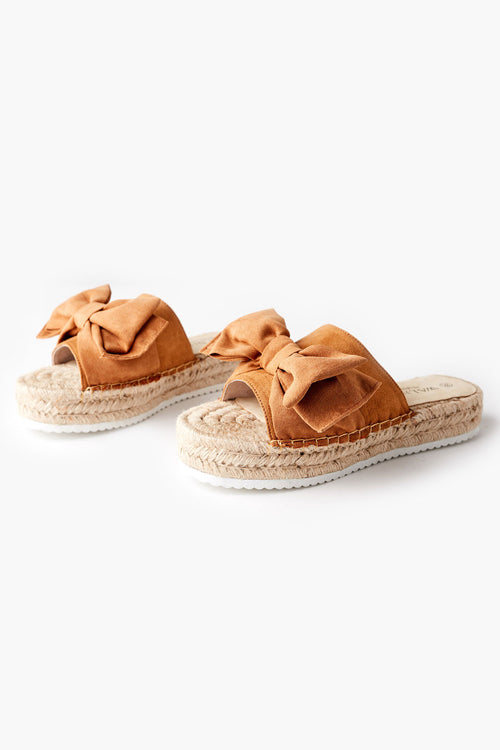 Mia Tan Flatform Espadrille Slide ACC Shoes - Slides, Sandals Walnut   