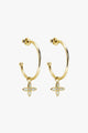 Mother of Pearl Clover 18k Gold Plated  Hoop Earrings
